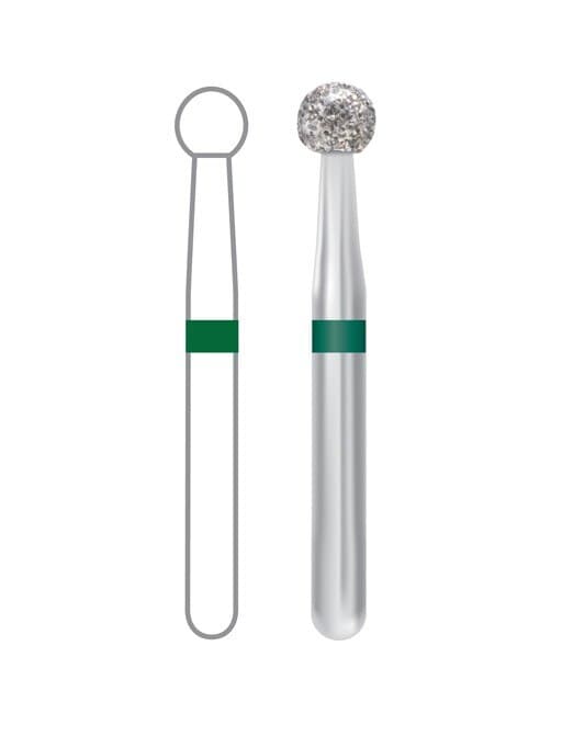 Midwest® Multi-Use Diamond Bur FG #801/023, Coarse Grit, Round Head, 2.3 mm Diameter, Friction Grip, 5/Pkg, 471023 thumbnail 2