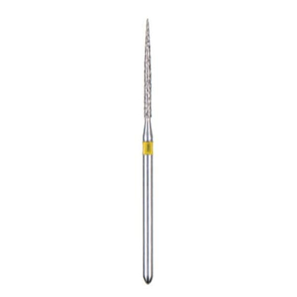 BluWhite Diamond™ Bur FG216SF, Super Fine, Flame, Friction Grip, Yellow Ring, 1.2 mm Diameter, 7.8 mm Length, 5/Pkg thumbnail 2