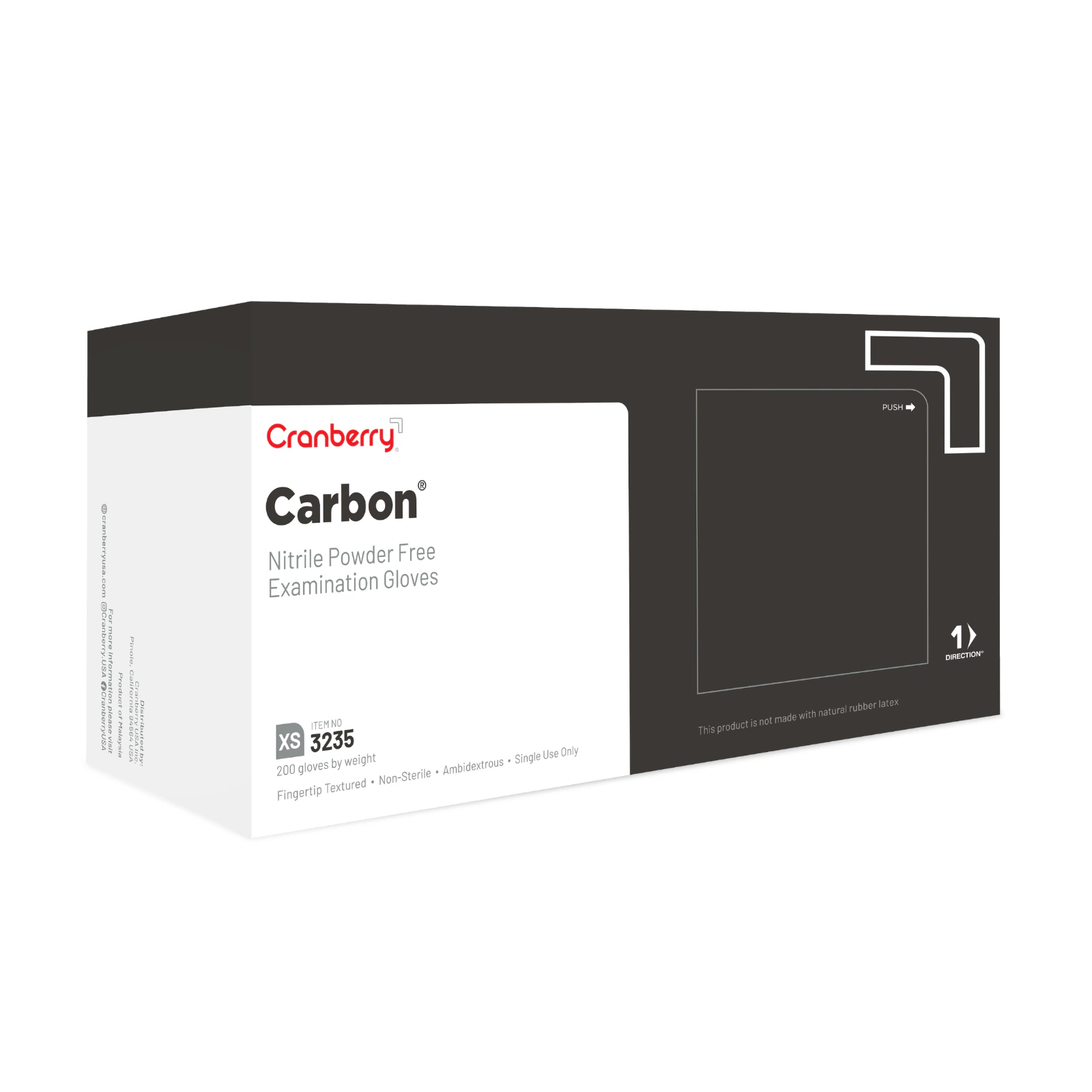 Cranberry Carbon Nitrile Exam Gloves, Powder-Free, Non-Sterile, Extra Small, Black, 200/Box, CR3235 thumbnail 12