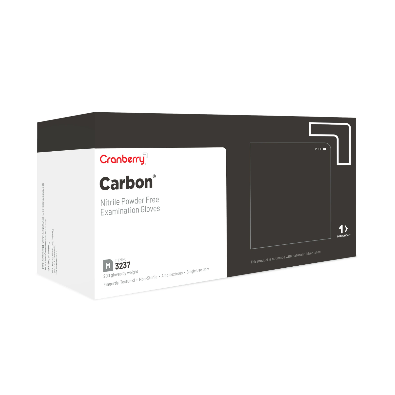 Cranberry Carbon Nitrile Exam Gloves, Powder Free, Non-Sterile, Medium, Black, 200/Box, CR3237 thumbnail 14
