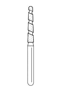 Solo Diamond® Single-Use Diamond Burs FG, Spiral Round End Cylinder, 8116.10, 1.6mm, Coarse, Pkg/25 thumbnail 2