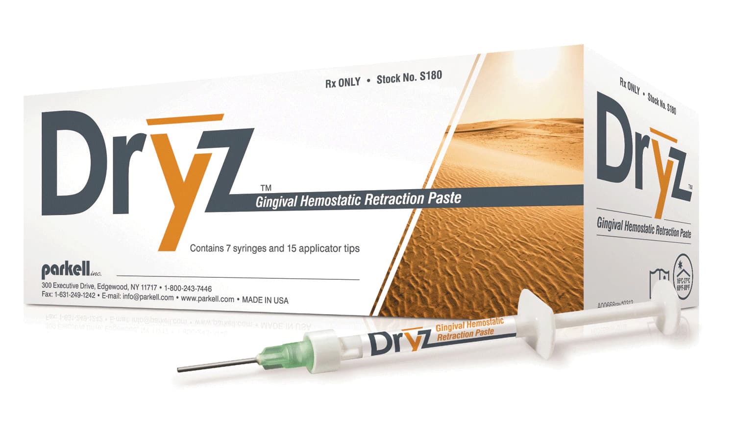Parkell Dryz Gingival Hemostatic Retraction Paste, 0.5 ml Syringes, 7 Syringes + 15 Applicator Tips, S180 thumbnail 3