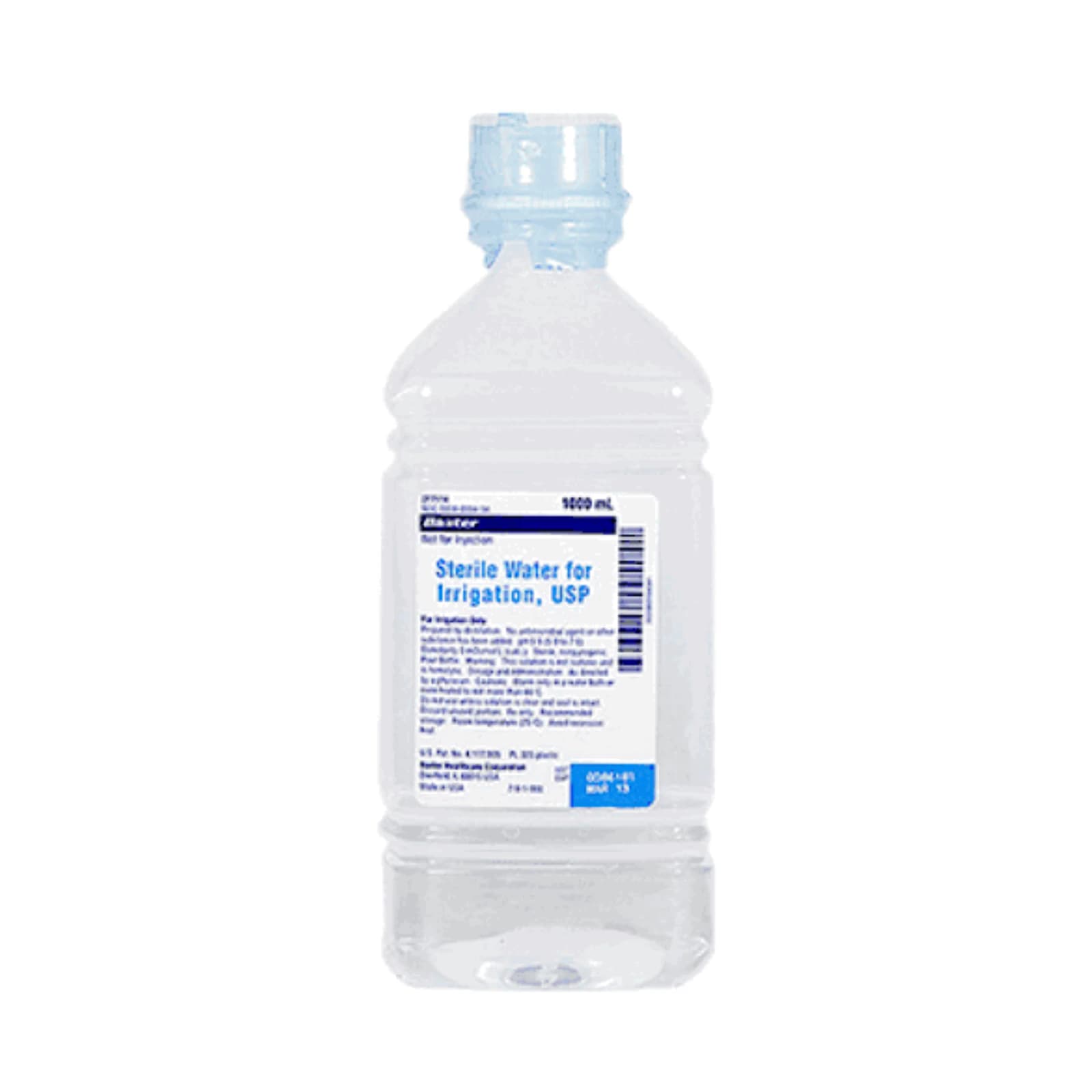 Baxter Sterile Water for Irrigation USP, 1000mL Bottle, 12/Case - Sterile Water for Irrigation 1000mL 12/Case - Image 1