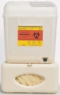 BD Wallmate Sharps Collector with Glove Box Holder, 5.4 Quart, Red, 305550 thumbnail 2