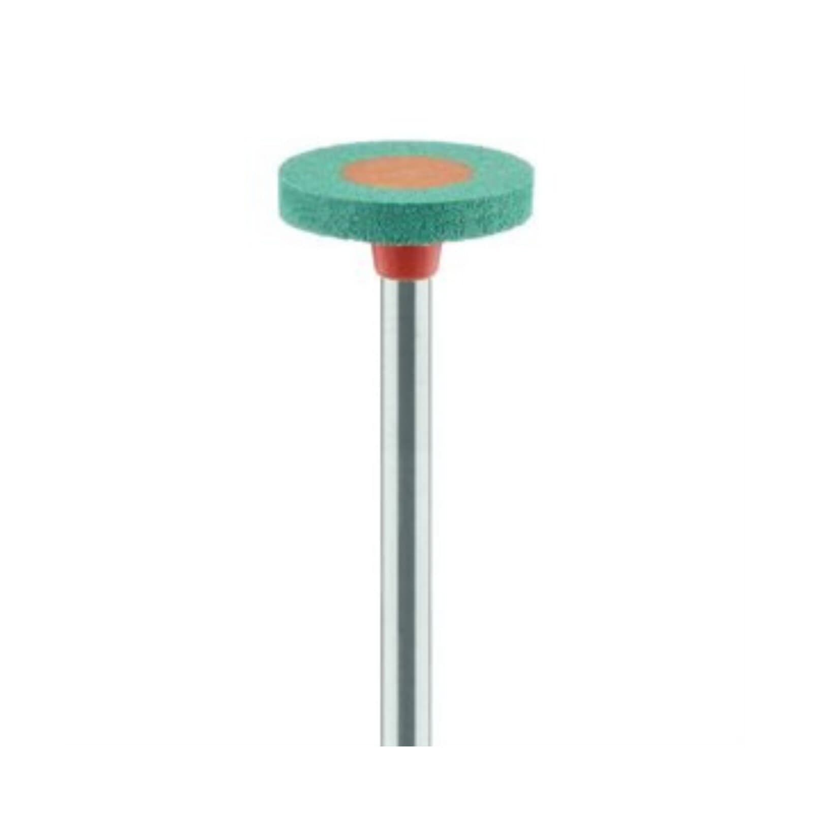 Meisinger Diamond Flexible Polisher for Porcelain and Ceramics, Wheel with Collar, Coarse, Green/Orange, RA Latch, 11.0 mm, 2/Pkg, 9749G - Diamond Flexible Polishers for Porcelain and Ceramics – RA, 2/Pkg - Wheel with Collar, Green/Orange, Coarse, 9749G, 11.0 Diameter - Image 1