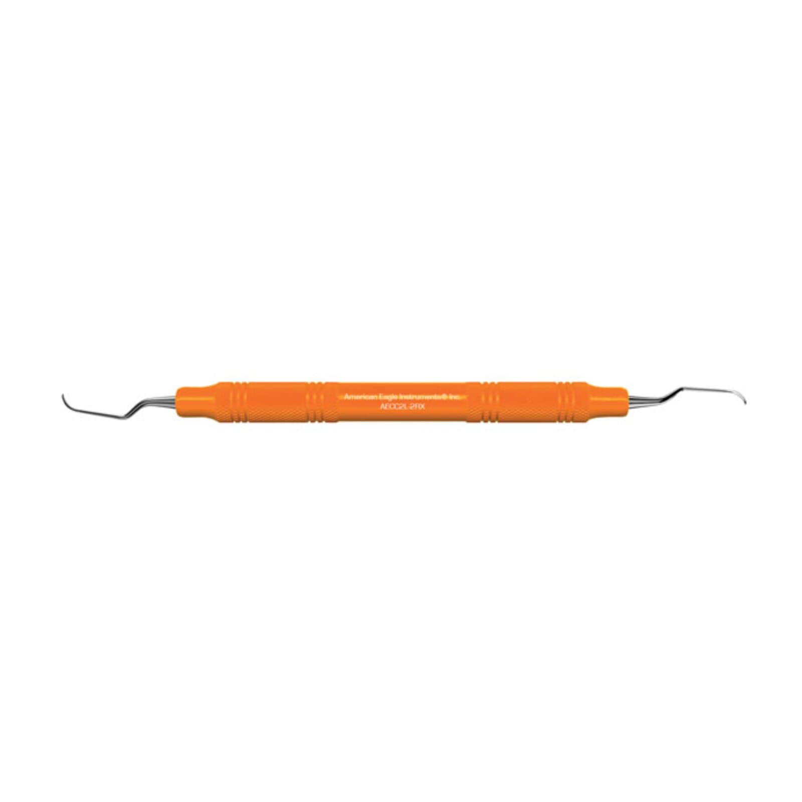 American Eagle Columbia 2L-2R Curette, Double-Ended, Longer Shank Anterior, 3/8" EagleLite Resin Orange Handle, AECC2L-2RX thumbnail 2