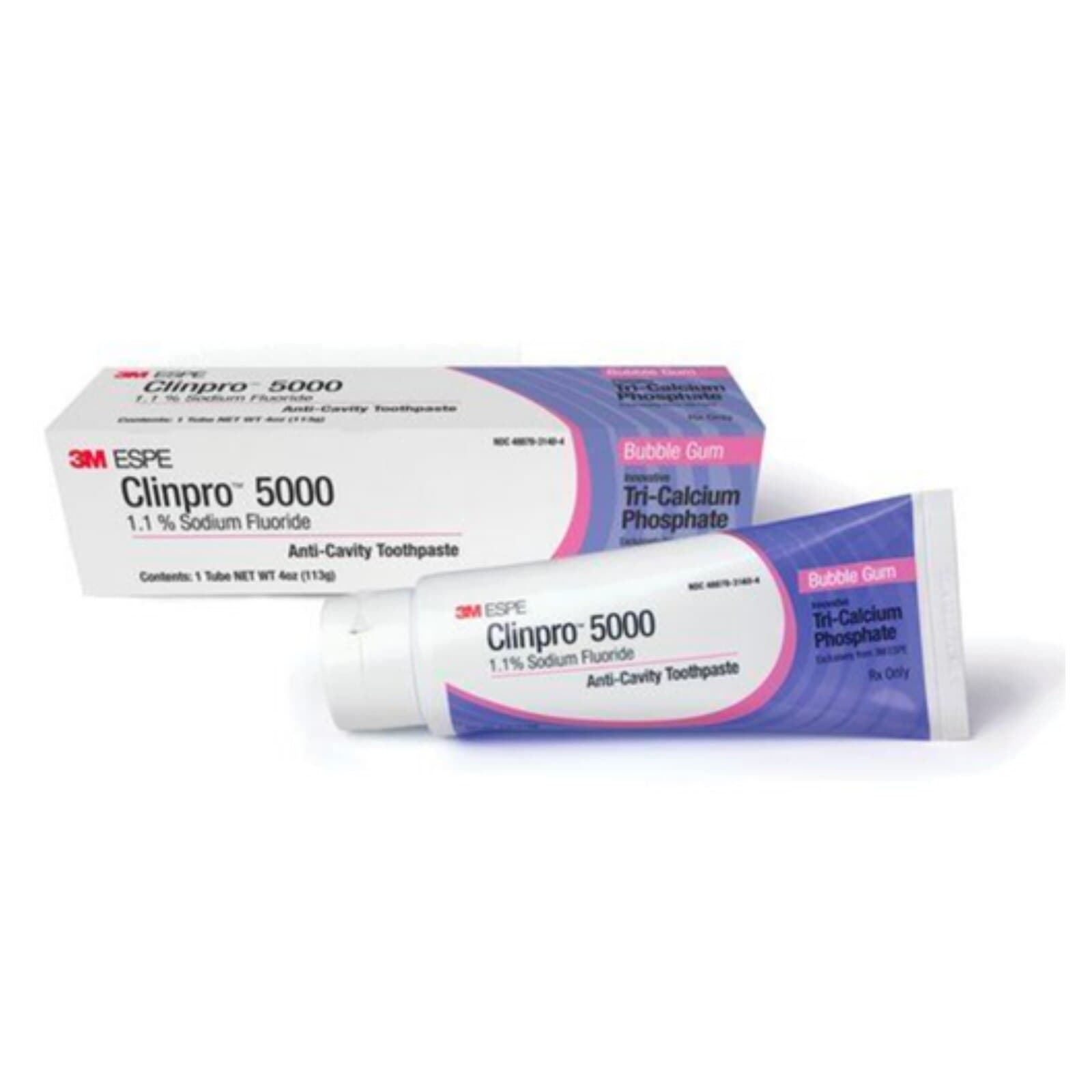 3M (Solventum) Clinpro 5000 1.1% Sodium Fluoride Anti-Cavity Toothpaste, Bubble Gum Flavor, 4 oz Tube, Rx Only, 12115BG thumbnail 3