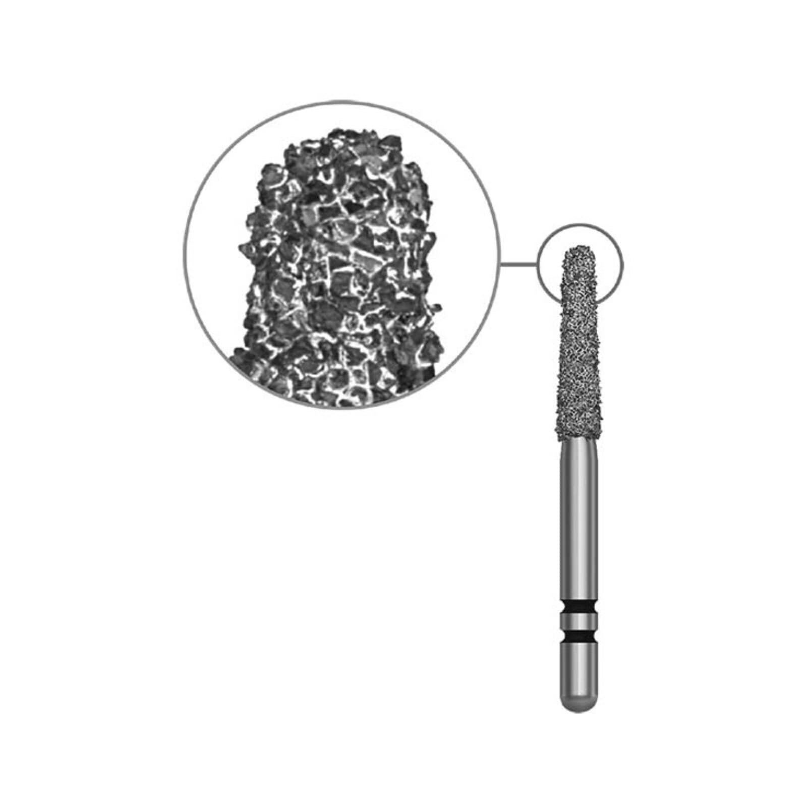 Two Striper Black Diamond Bur, Super Coarse, Flat-End Taper, 702.8SC, Friction Grip, 5/Pk, #2015708 thumbnail 2