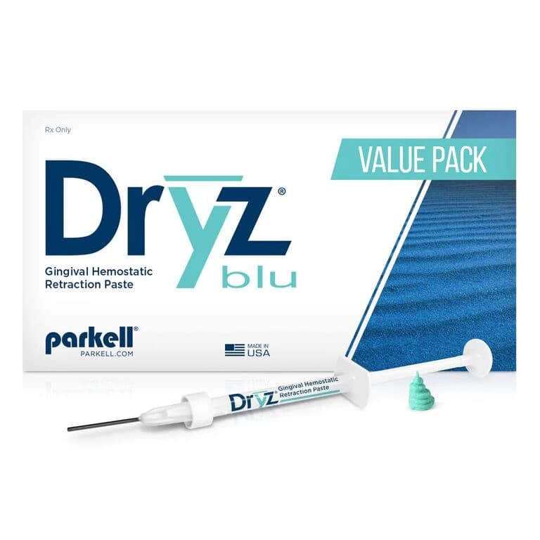 Dryz Blu Gingival Hemostatic Retraction Paste Syringe Value Pack, 25 x 0.5 mL (0.85 g) Syringes + 55 Applicator Tips, S191 thumbnail 3