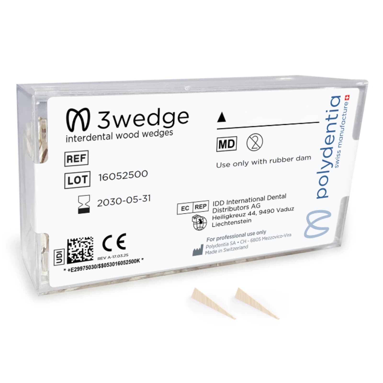 Polydentia 3Wedge Interdental Wedges, Jumbo, 16mm/0.63", 500/Pk - Polydentia 3wedge 16mm/0.63" Jumbo 500/Pk - Image 1