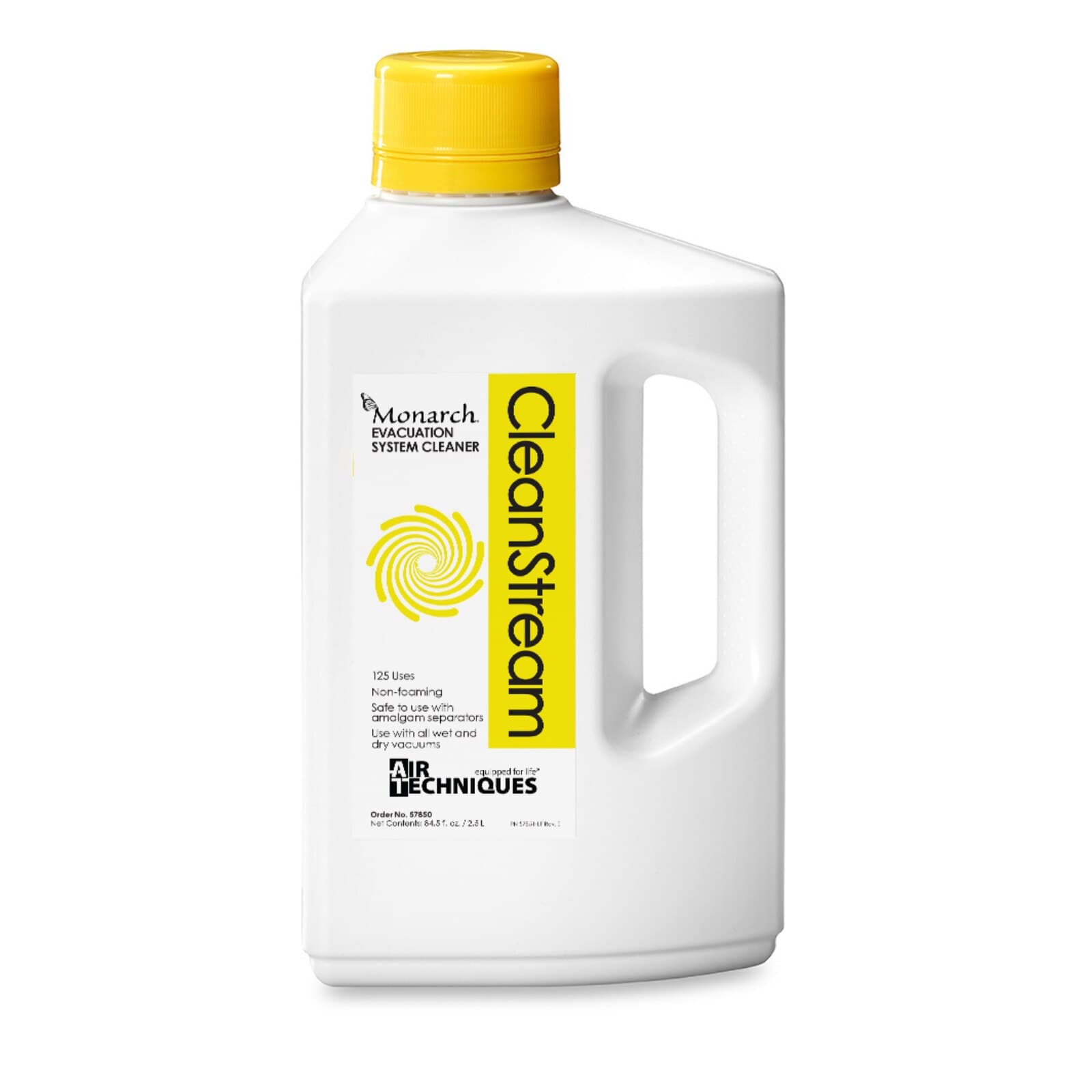 Air Techniques Monarch CleanStream Evacuation System Cleaner, Concentrated, 2.5L (84.5 oz), 125 Cleanings, 57850 thumbnail 4