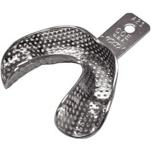GC America COE Nickel-Plated Depressed Anterior Perforated Impression Tray, #A21 Lower, Medium, 1/Pk, 268211 thumbnail 3