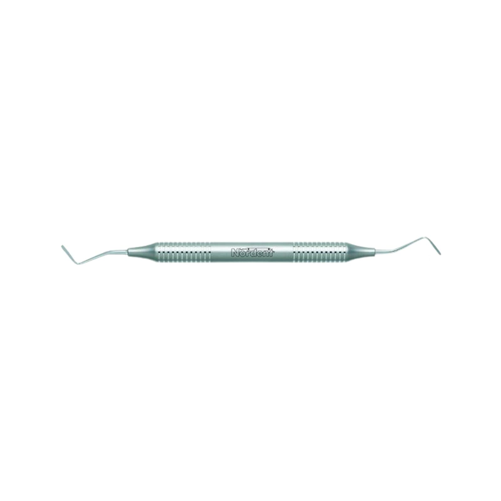 Nordent Gingival Cord Packer DE Plain #213, Anatomical 45 Degree Offset Blades, Medium Round Handle - Gingival Cord Packer DE Plain #213 Curved Medium Rnd - Image 1