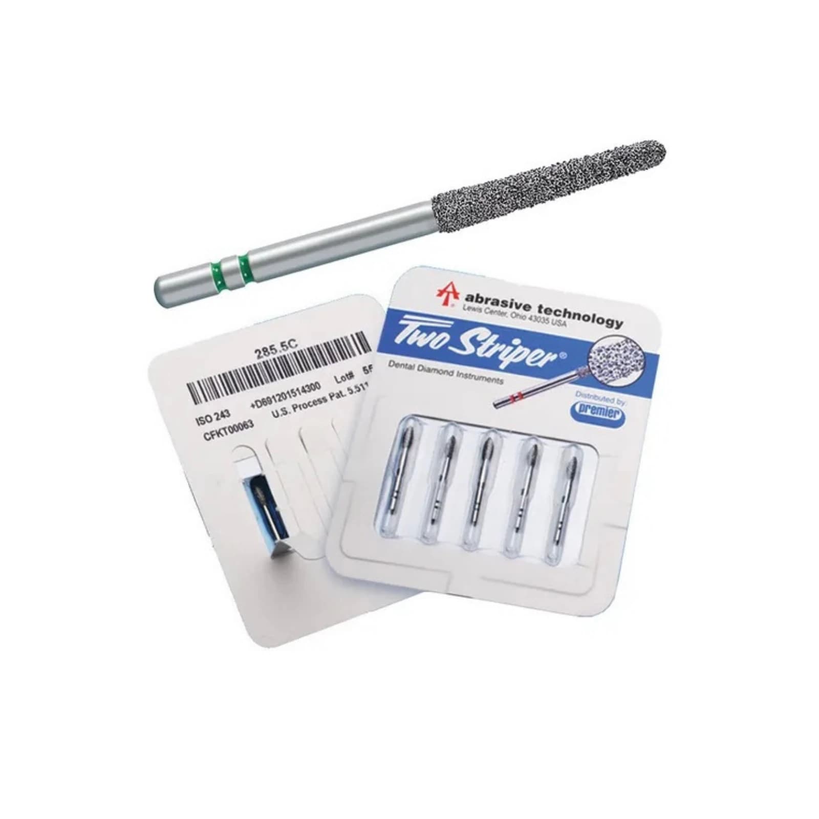 Two Striper Diamond Bur, FG, Round-End Taper, 784.8, Fine, Red, 2.0 mm Major/1.6 mm Minor, 5/Pk, 2015440 thumbnail 3