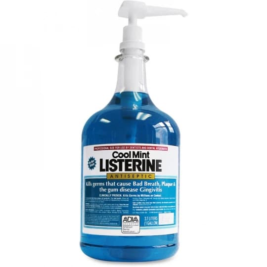 Listerine Antiseptic Mouthwash, Cool Mint, 1 Gallon Bottle with Pump, 2/Case, 42750 - Listerine® Antiseptic Mouthwash - Cool Mint®, 1 Gallon Bottle with Pump, 2/Pkg - Image 1