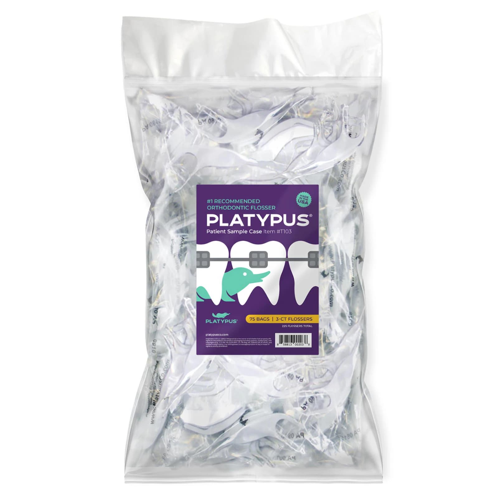 Platypus Orthodontic Flosser Patient Sampler, 75 Packs of 3, 225 Total, T103 thumbnail 5