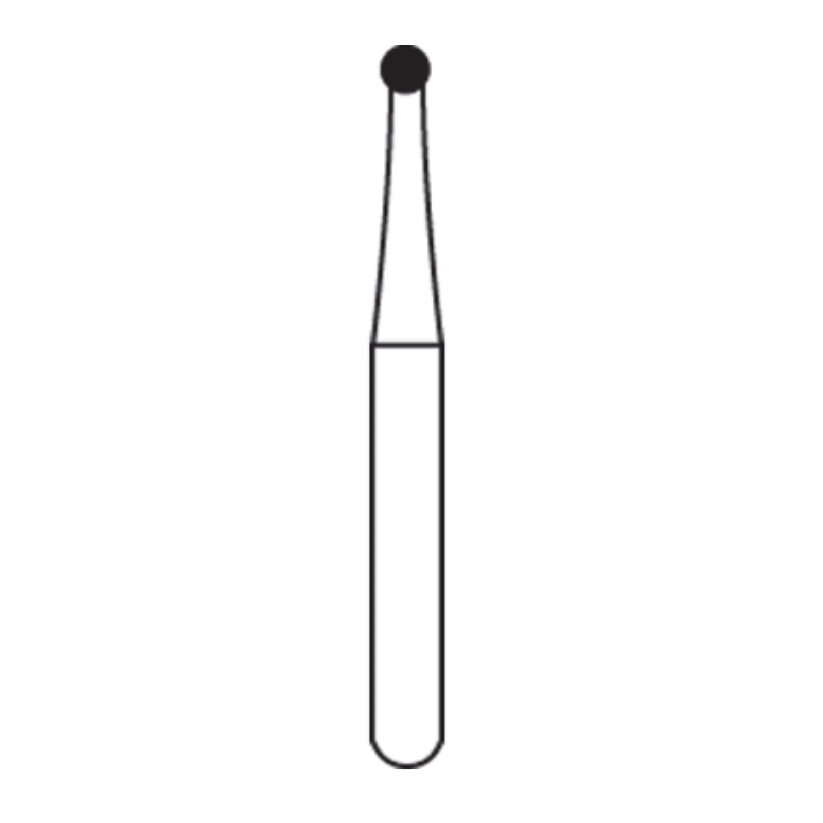 Coltene Alpen Carbide Bur #4 Round RA (Right Angle Latch), 1.4 mm Head Diameter, 100/Pk, 4-204-1.40 thumbnail 2