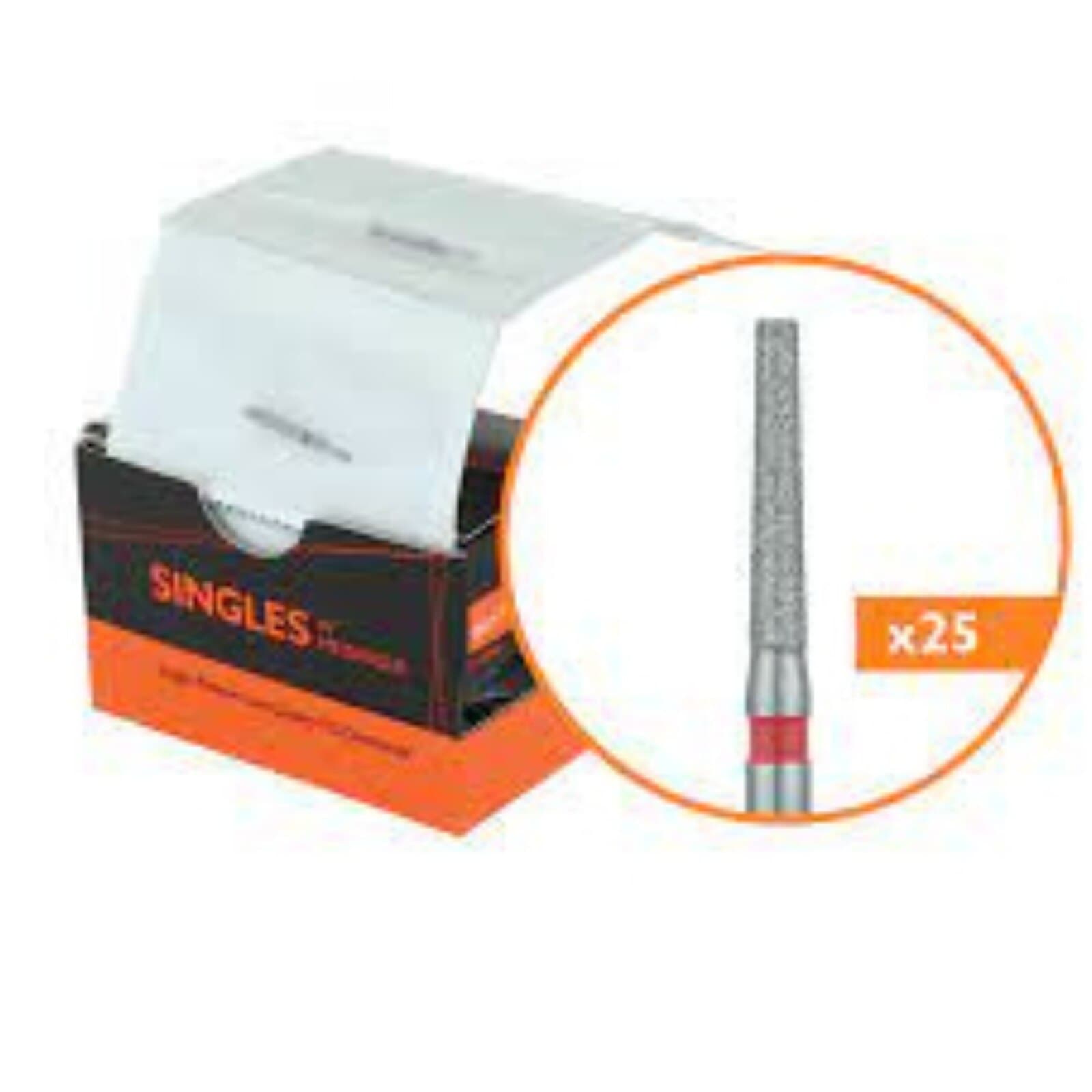 Meisinger Multi-Use Diamond Bur, FG, Long Tapered Flat End, #847F, 1.6 mm, Fine (Red), 5/Pk, 847F-016-FG thumbnail 3