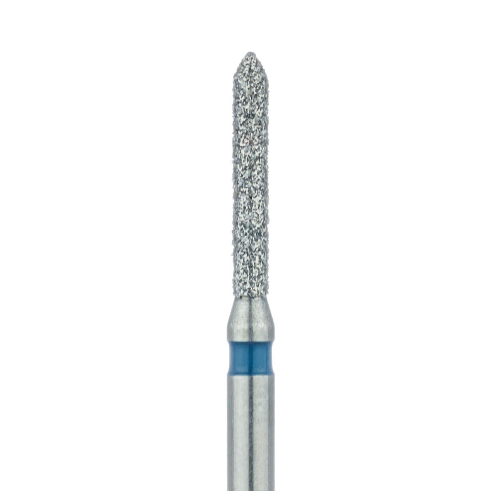 Meisinger 885-012-FG Medium Grit Diamond Bur, Pointed Cylinder, Friction Grip, 1.2 mm Head Diameter, 8 mm Head Length, Blue Ring, 5/Pack thumbnail 3