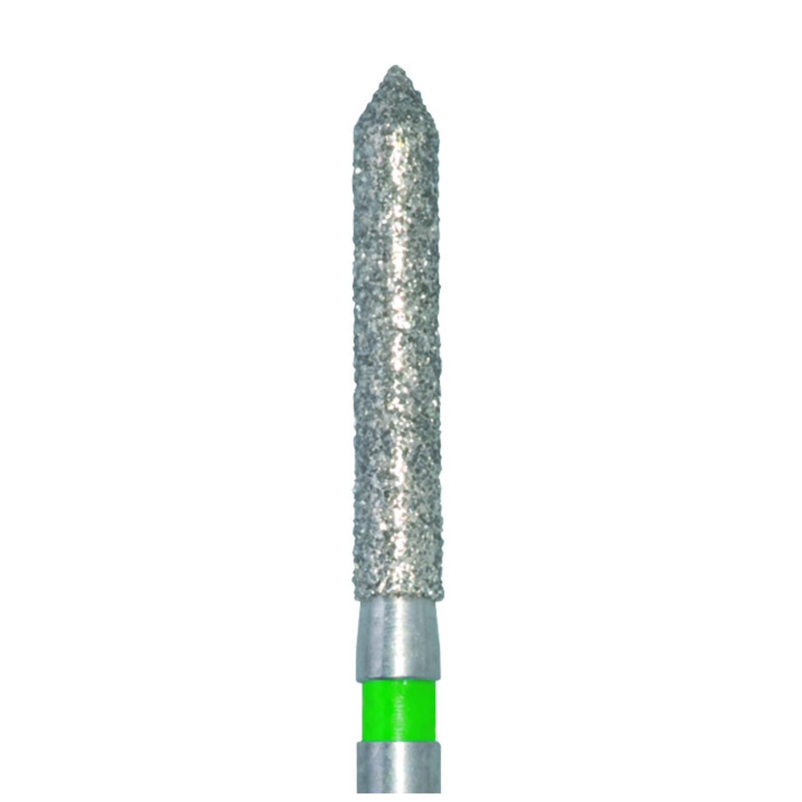 Meisinger Diamond Bur FG Coarse Green Cylinder with Bevel Tip, 1.6 mm Head Diameter, 10 mm Working Length, 886G-016, Pack of 5 thumbnail 3