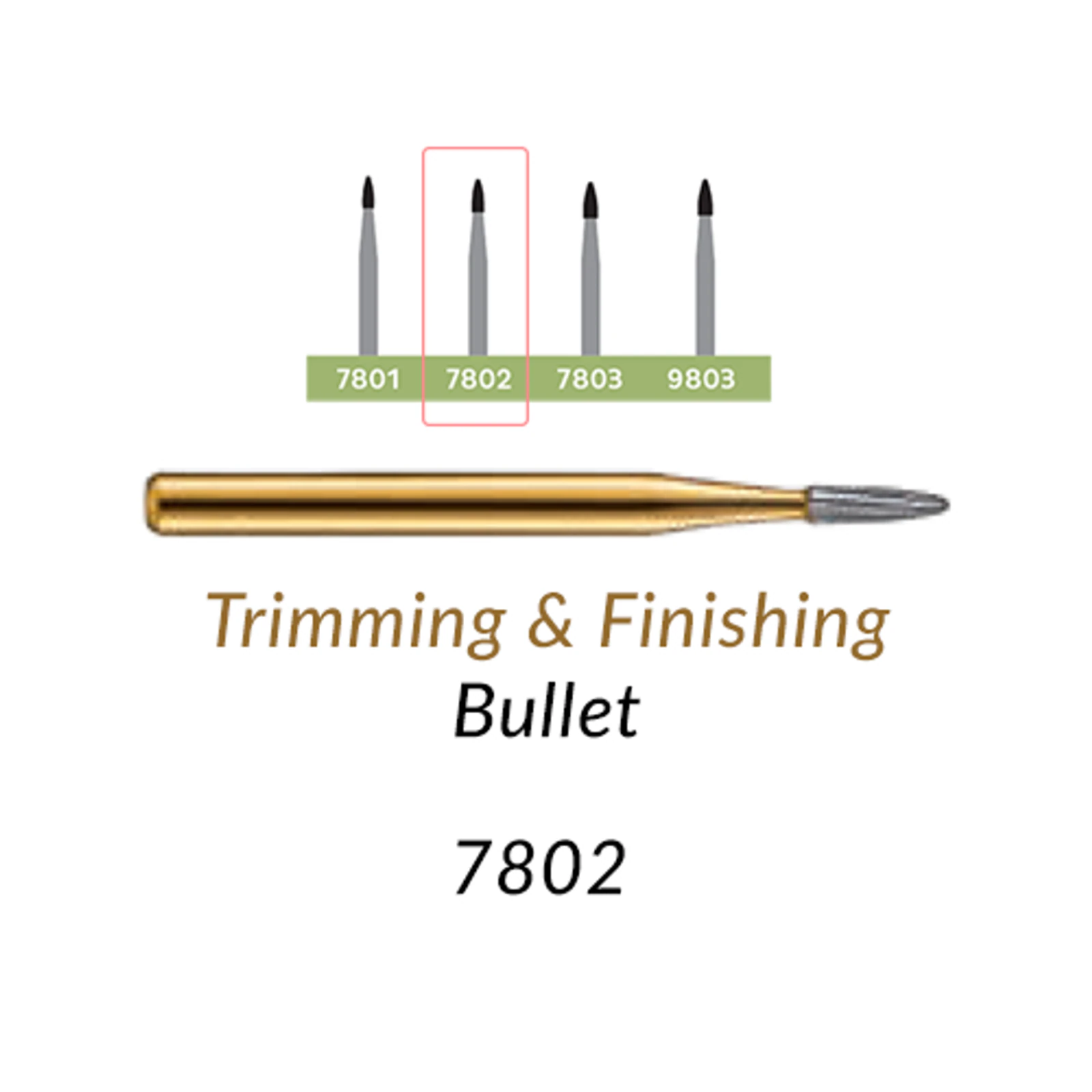 KavoKerr Beavers Trimming & Finishing Carbide Burs FG 7802, 10/Pk - Trimming & Finishing Carbide Burs FG 7802 10/Pk - Image 1