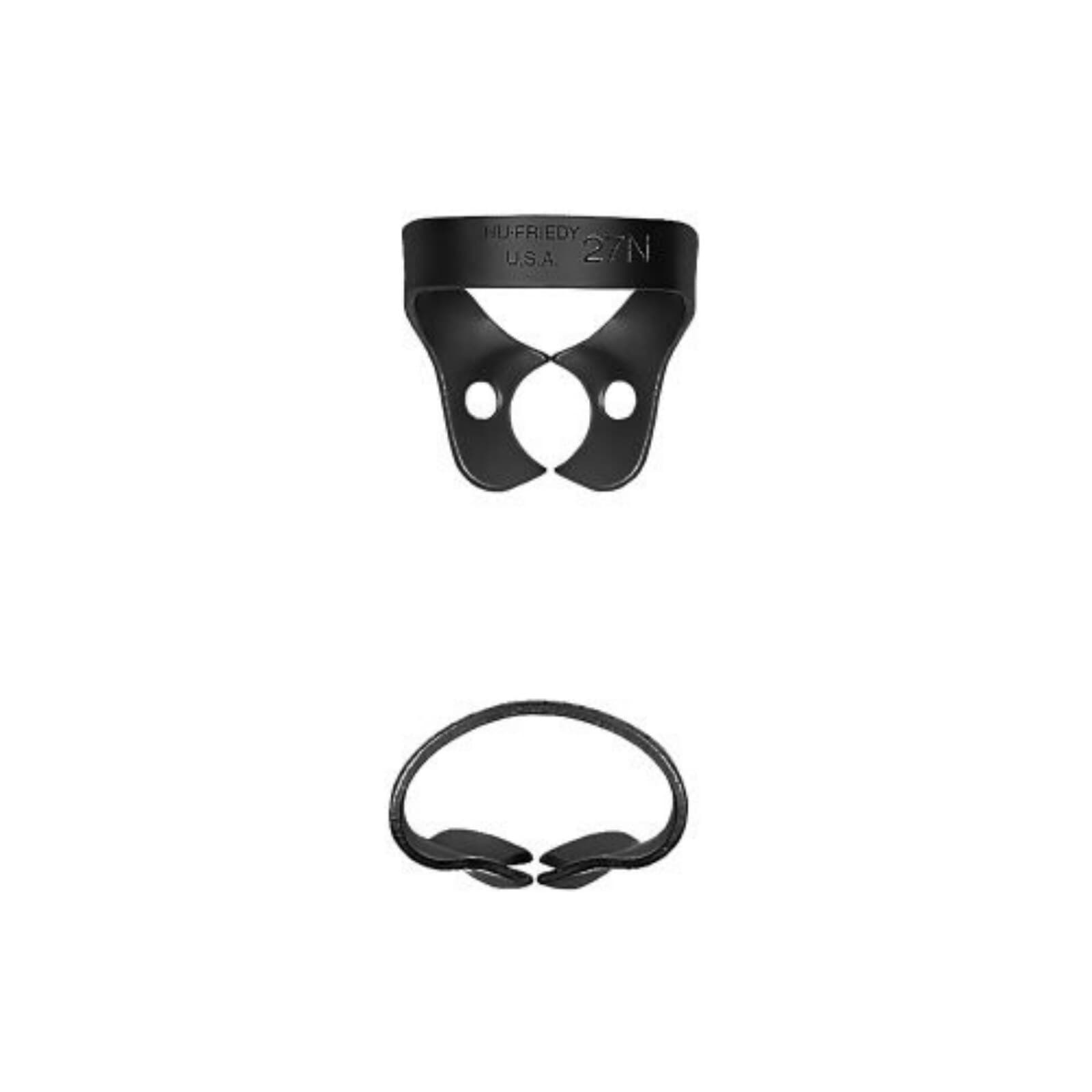 Hu-Friedy Black Line Rubber Dam Clamp #27N, Wingless, Premolars, Satin Steel, RDCM27NX thumbnail 2