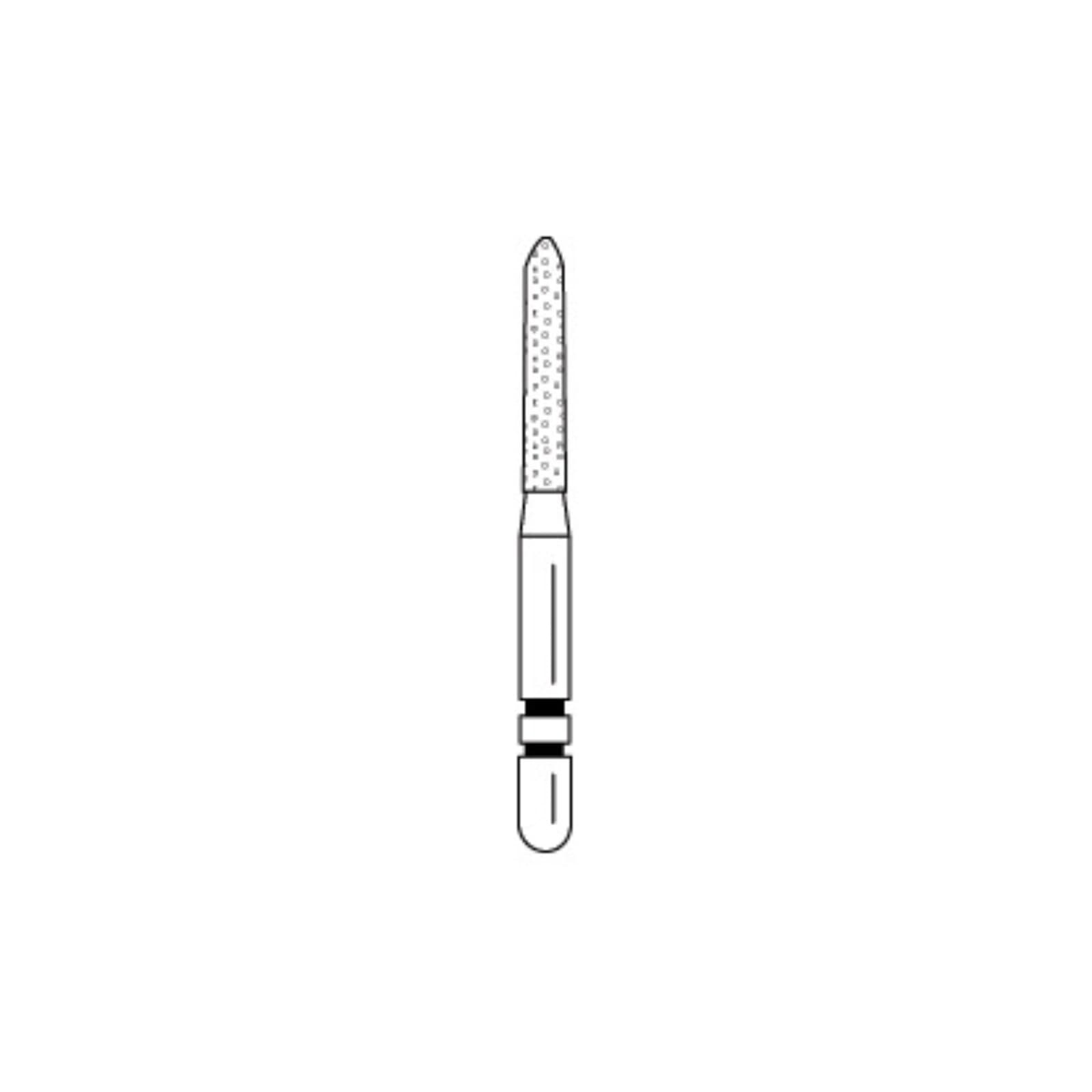 Premier Two Striper Diamond Bur, FG, Bevel-End Cylinder, #251.8, Coarse, Green Ring, 1.2 mm Major/0.4 mm Minor Diameter, 8 mm Length, 5/Pk, 2015069 thumbnail 3
