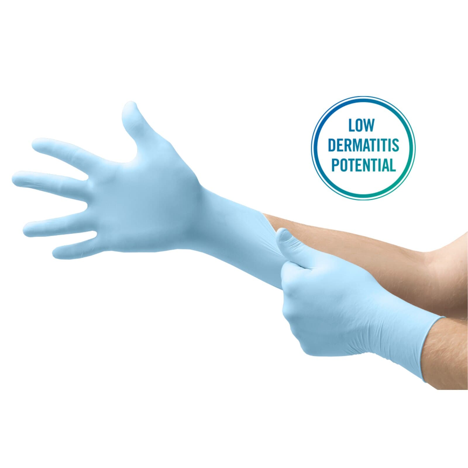 Microflex XCEED Nitrile Exam Gloves, Powder-Free, Non-Sterile, X-Large, Blue, Textured Fingertips, Beaded Cuff, 230/Box, XC-310-XL thumbnail 9