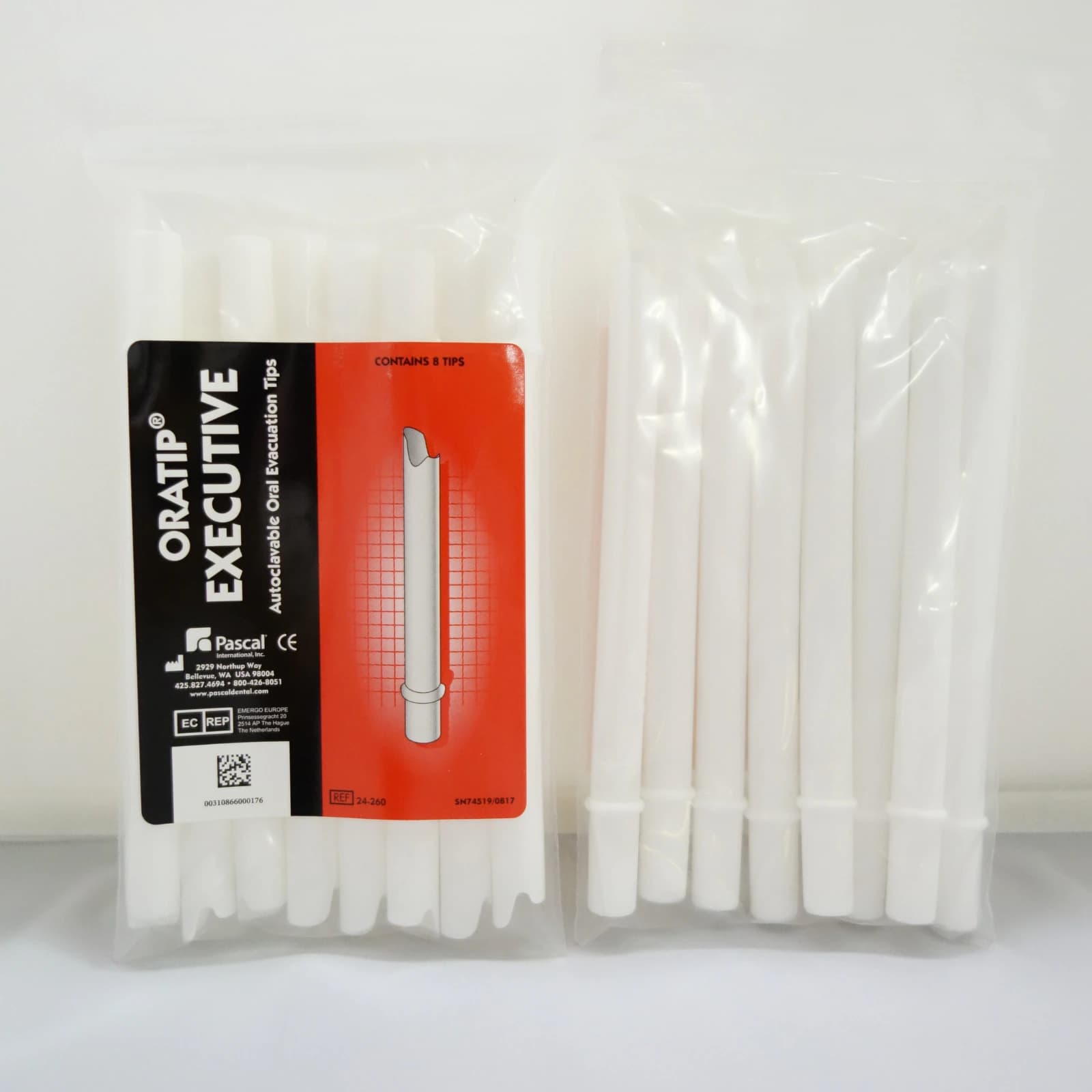 Oratip I HVE Tips with Adapter, White Opaque Polyethylene, 4.5", 72 Tips/Kit, 24-105 - Oratip I For General Purpose removal of saliva and debris with High Volume - Image 1