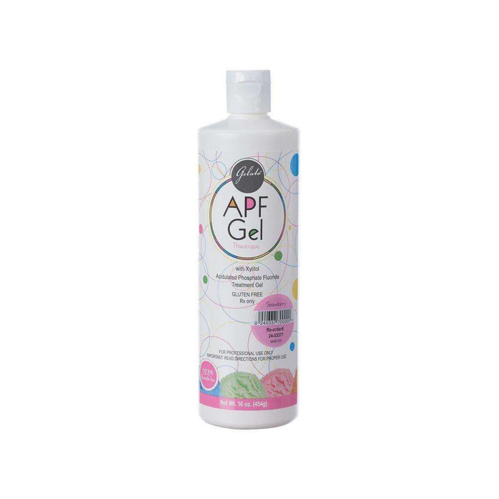 Gelato APF Fluoride Gel, 1.23% Acidulated Phosphate Fluoride, 60-Second Thixotropic Gel, Strawberry, 16 oz Bottle, 24-03377 thumbnail 2