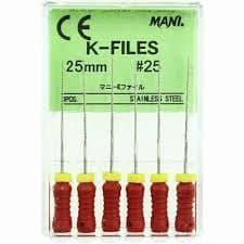 Mani K-File, Stainless Steel, 25 mm, ISO #25, Red, 6/Pk, MK2525 thumbnail 6