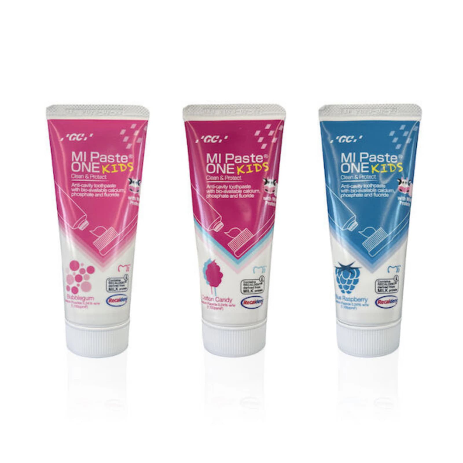 MI Paste ONE Kids Toothpaste, Assorted Flavors (Bubblegum, Blue Raspberry, Cotton Candy), 46g/35mL Tube, 10/Box, 437120 thumbnail 3