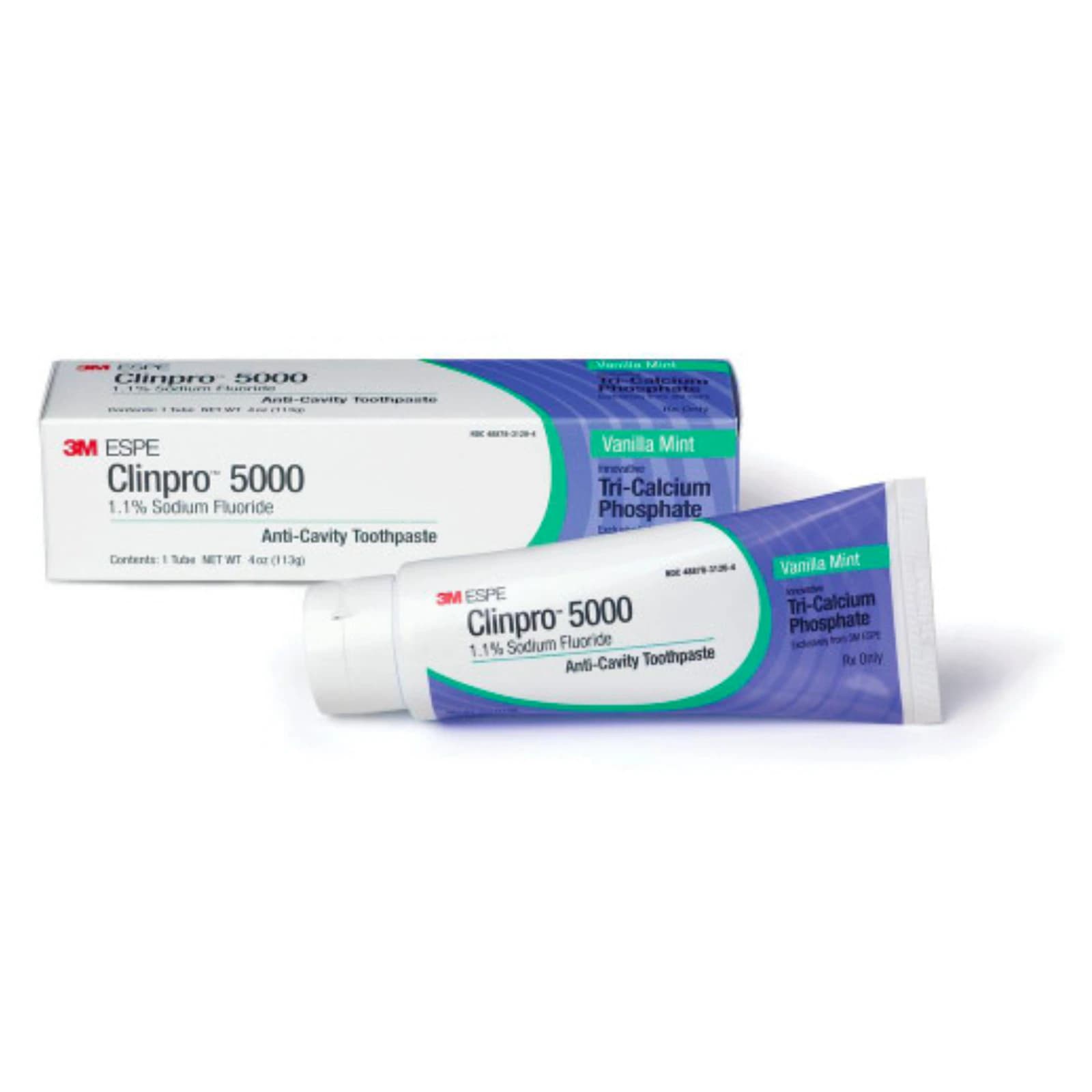 3M Clinpro 5000 1.1% Sodium Fluoride Anti-Cavity Toothpaste, Vanilla Mint, 4 oz Tube, Rx Only, 12115 thumbnail 8