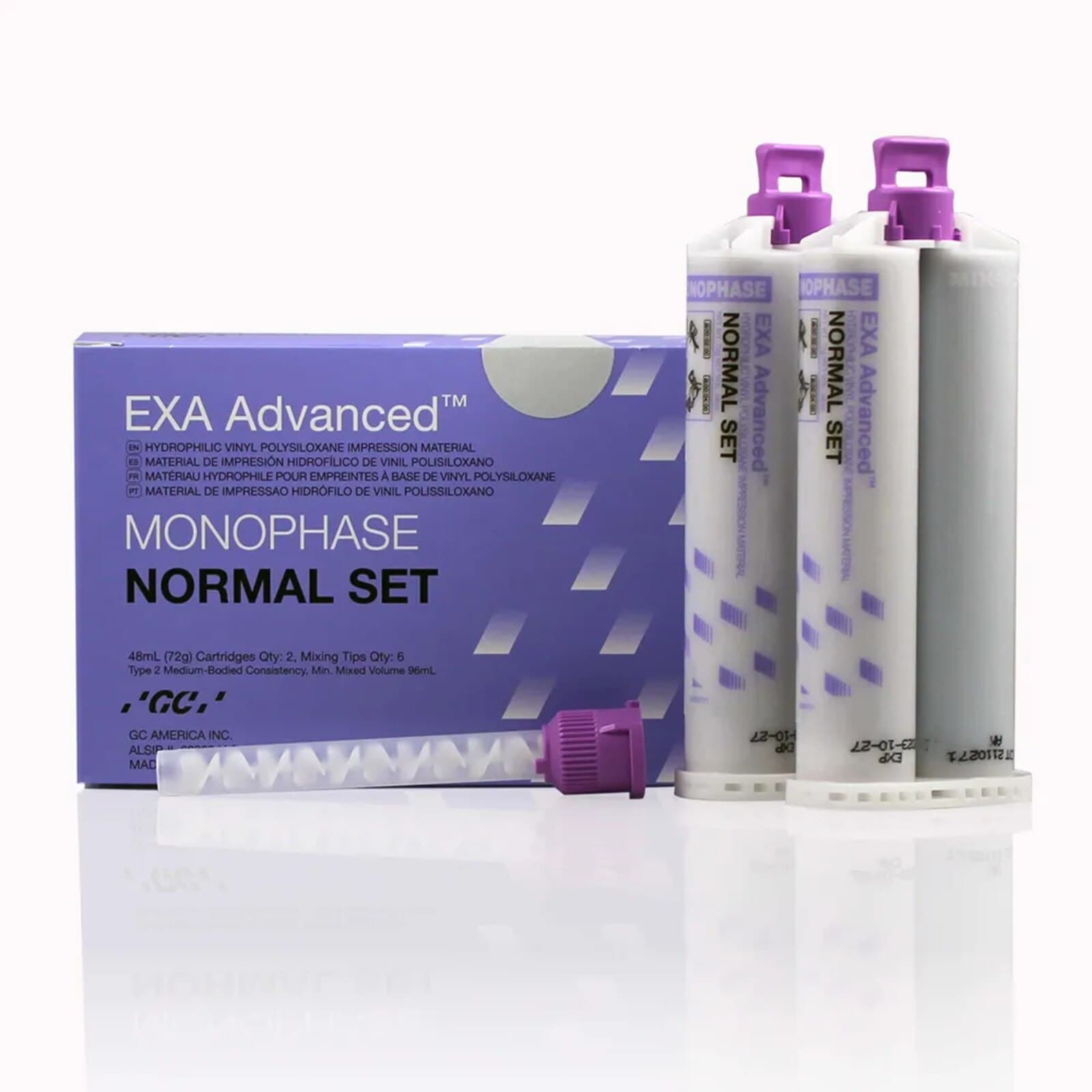 GC America EXA Advanced VPS Impression Material, Mono Normal Set, 48 mL Cartridges, 32/Pkg, 139126 thumbnail 2