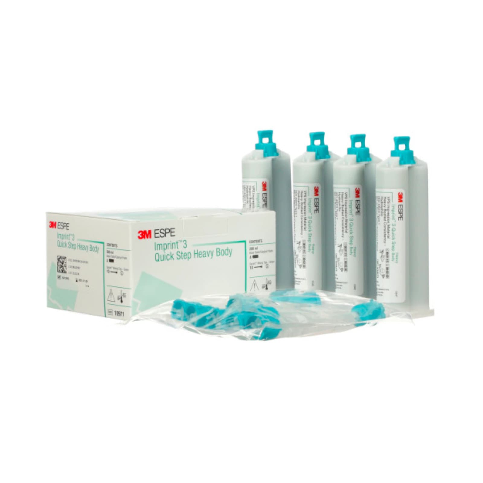 3M Imprint 3 Quick Step Heavy Body VPS Impression Material Refill, 50 mL Cartridges, 4/Pk with 10 Mixing Tips, 10971 thumbnail 2