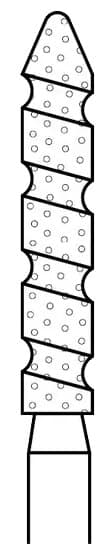 Two Striper TS2000 Diamond Bur, FG, Bevel-End Cylinder, #2016.10, Coarse, Green, 1.8 mm, 5/Pk, 2000170 thumbnail 3
