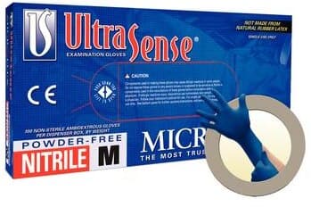 MICROFLEX UltraSense US-220 Nitrile Exam Gloves, Powder-Free, Non-Sterile, Textured Fingertips, Large, Blue, 100/Box thumbnail 8