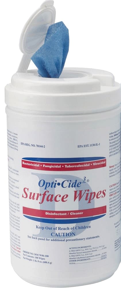 Opti-Cide3® Surface Disinfectant Wipes, 7" x 10", 100/Canister, DOCW06-100 thumbnail 7