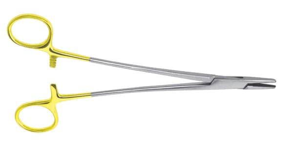 Mayo-Hegar Needle Holder, 8" Carbide Insert, Serrated Jaws, Ratchet Lock - Mayo-Hegar Needle Holder 8'' Carbide - Image 1