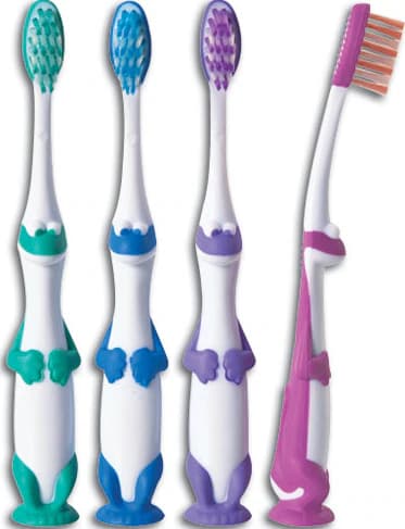 Children's Toothbrush Dinosaur with Suction Cup, Soft Bristles, 72/Case - Children's Toothbrush Dinosaur w/Suction 72/Cs - Image 1