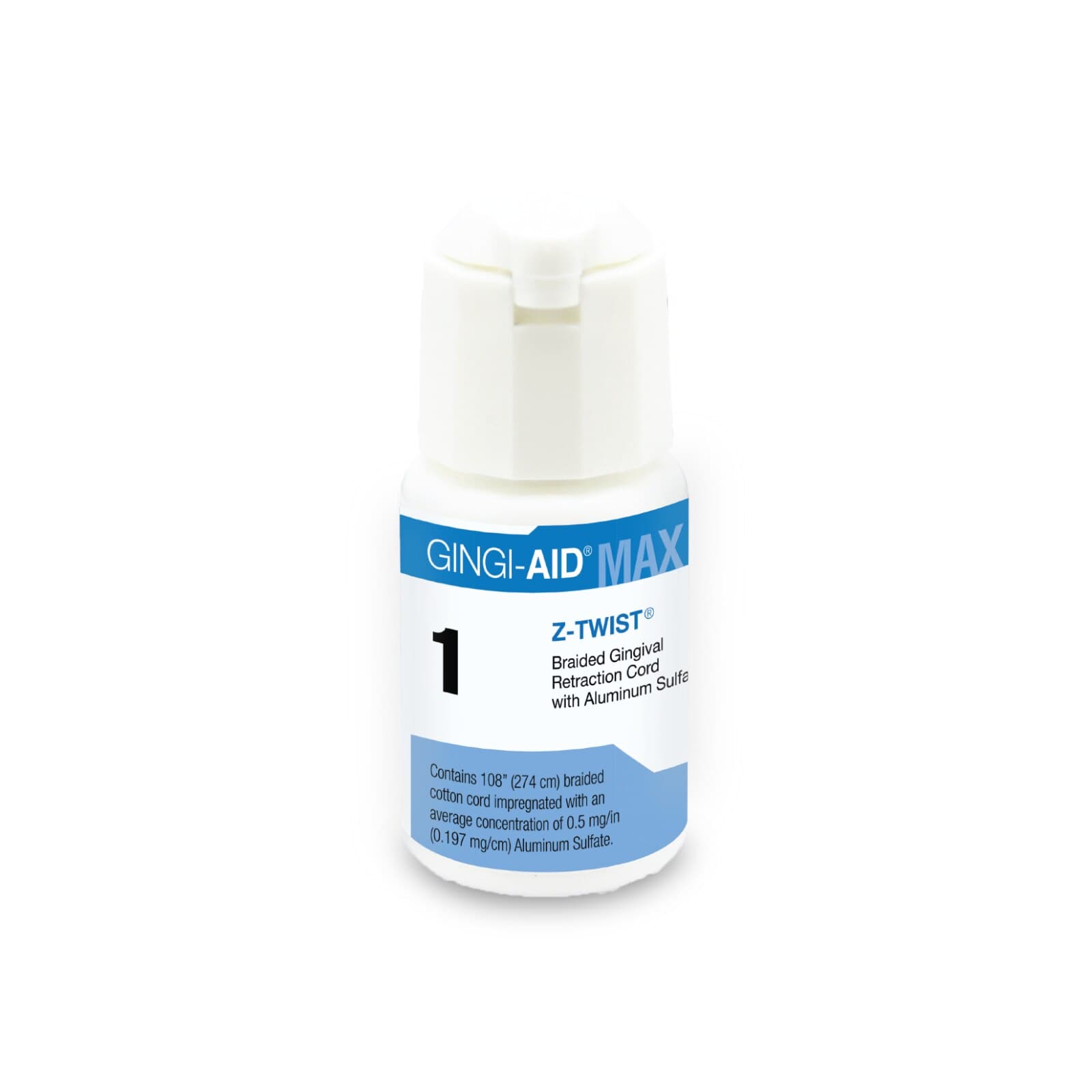 Gingi-Aid MAX Z-Twist Weave Retraction Cord, Aluminum Sulfate, Size #1 (Thin), 108" per Bottle, 12171M thumbnail 5