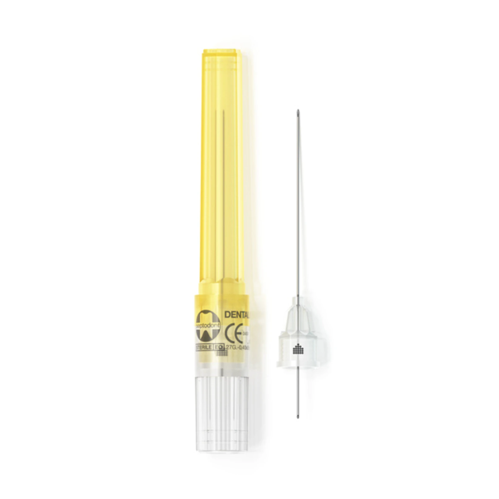 Septodont Septoject Dental Anesthetic Needles, 27 Gauge Long, Yellow, 100/Box - Septoject Needles 27 Long Yellow 100/Bx - Image 1