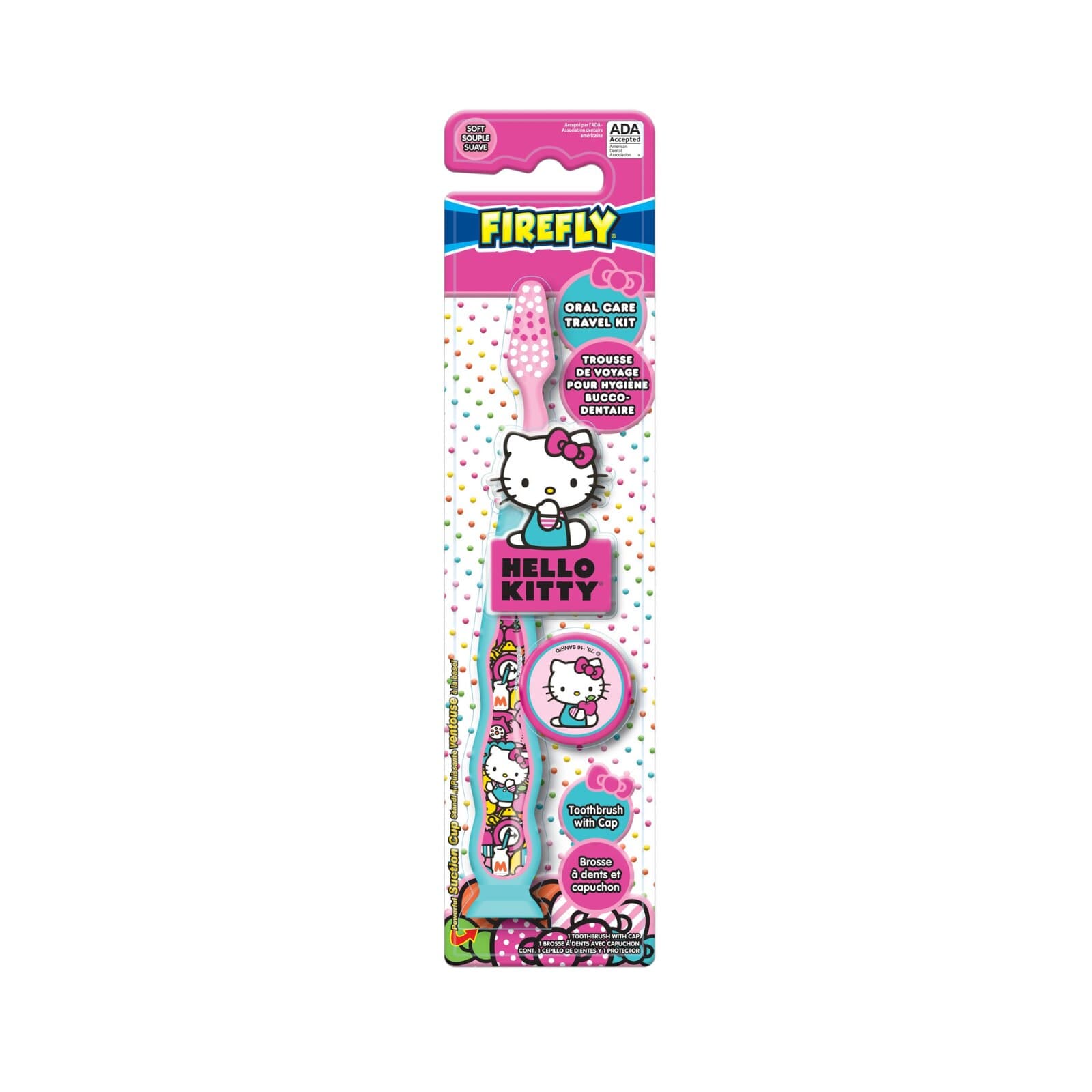 Dr. Fresh Hello Kitty Barrel Travel Kit with Suction Toothbrush & Cover, 24/Case - Dr. Fresh Hello Kitty Travel Kit w/Suction TB & Cover 24/Cs - Image 1