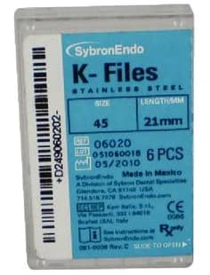 SybronEndo K-Files Stainless Steel 21mm #45 (White), 6/Bx, 06020 thumbnail 8