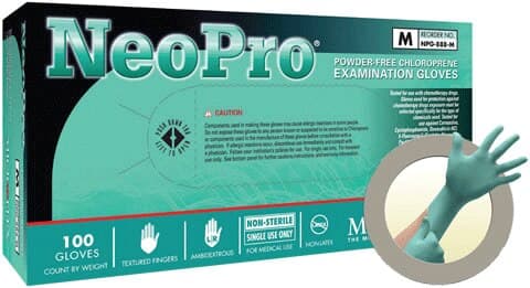 Microflex NeoPro Chloroprene Exam Gloves, Powder-Free, Latex-Free, Non-Sterile, Textured, Green, Large, 100/Box, NPG-888-L thumbnail 9