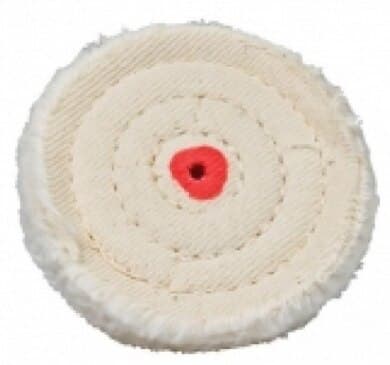 Buffalo Dental Muslin Buff Wheel, 4" x 30-Ply, Center Hole for Tapered Chuck, 1/Pk, 07990 thumbnail 2