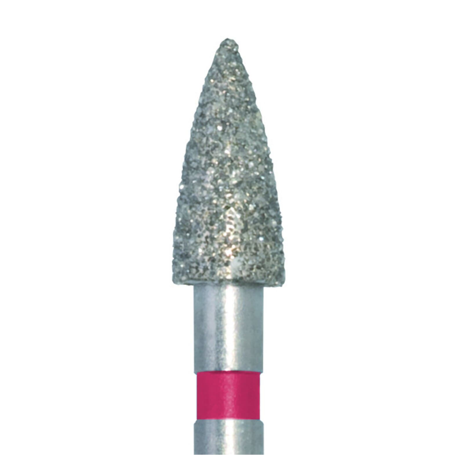 Meisinger Multi-Use Diamond Bur, FG, Flame, #896F, 2.5 mm, Fine Grit, Red Ring, 5/Pk, 896F-025-FG thumbnail 3