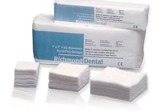 Richmond 100% Cotton Nonwoven Sponges, 3" x 3", 4-Ply, Non-Sterile, 4000/Case (20 Sleeves of 200), 300632 thumbnail 4