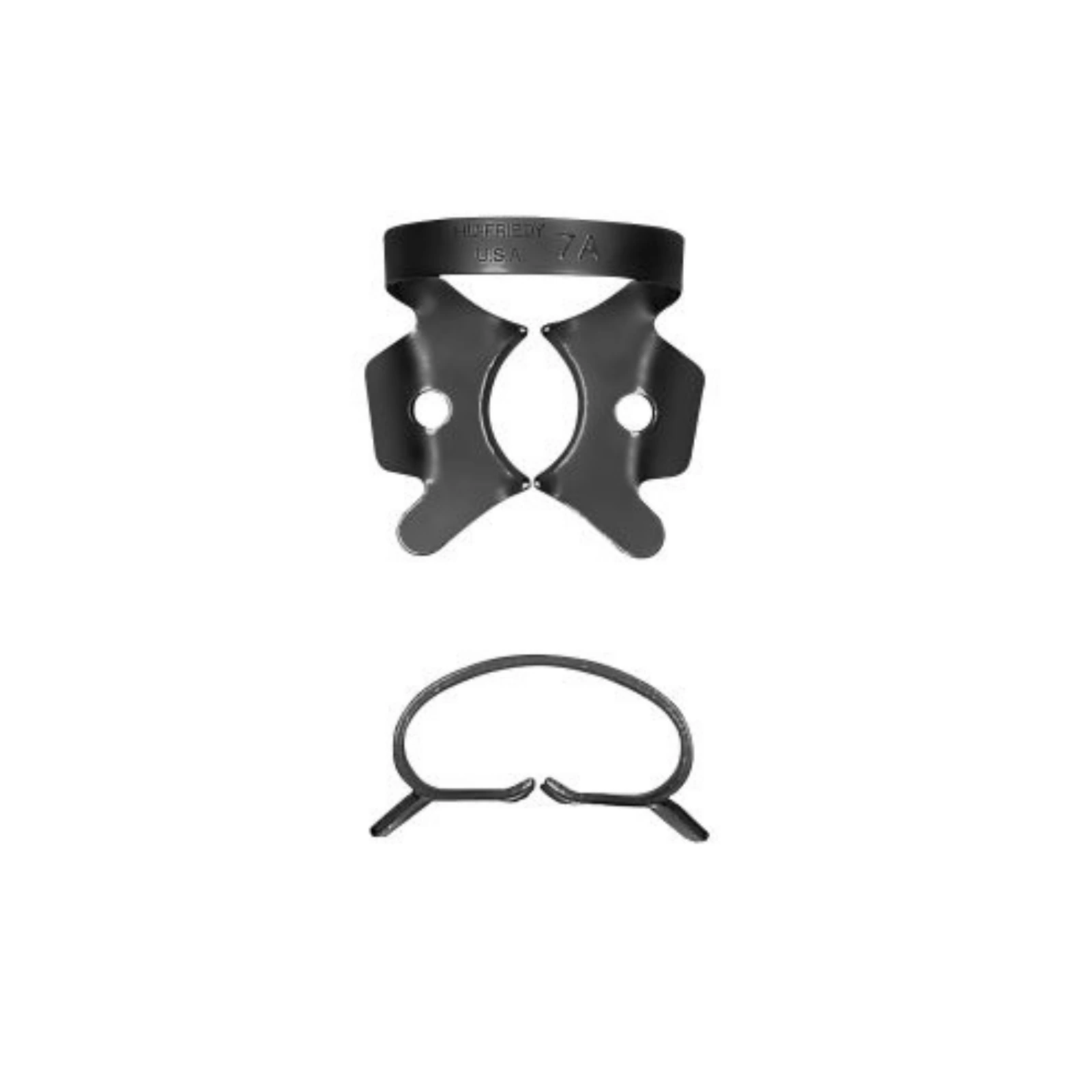 Hu-Friedy Black Line Rubber Dam Clamp #7A, Winged, Large Lower Molars, Satin Steel, 1 Each thumbnail 2