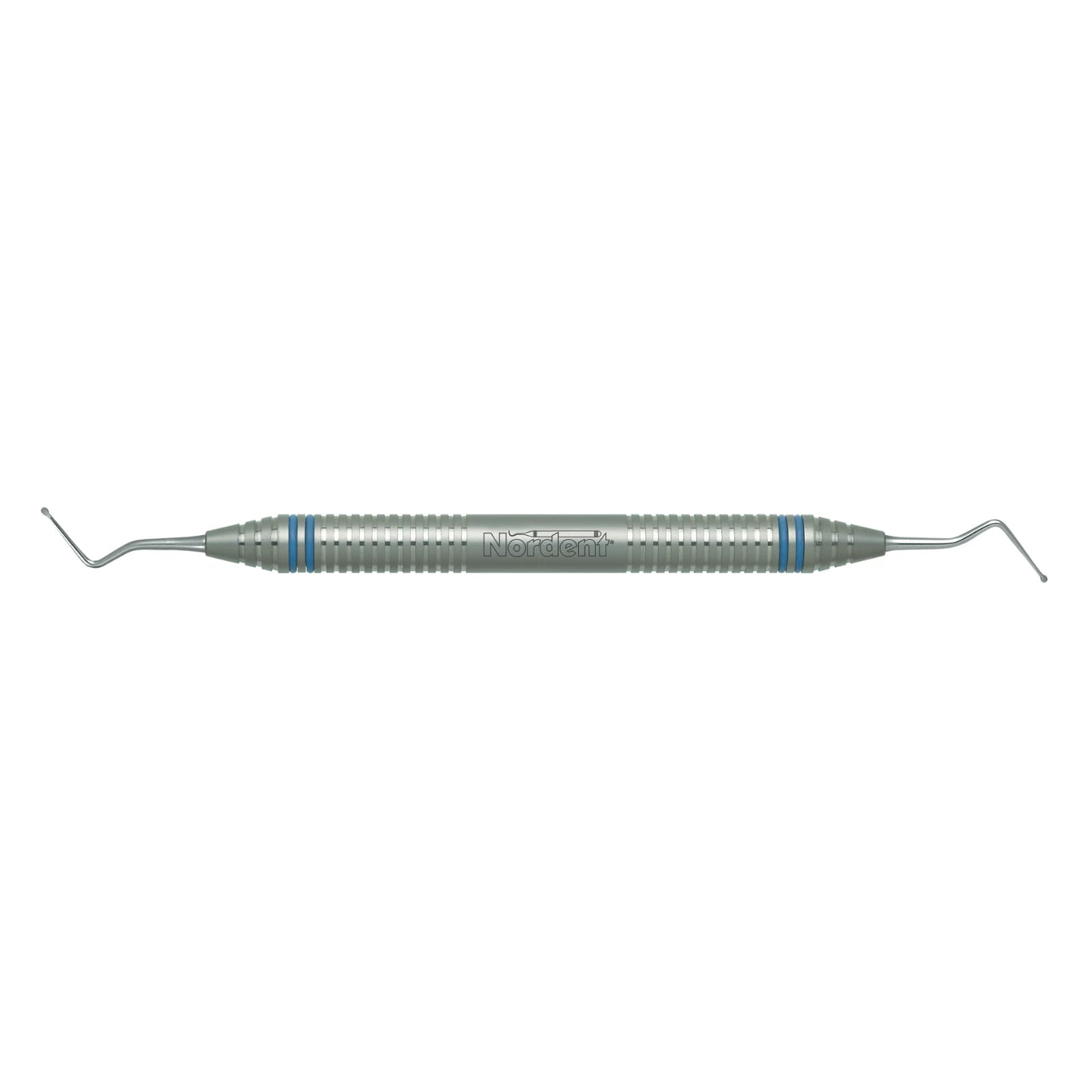 Nordent #11S Long Shank Spoon Excavator, Double End, 1.2 mm Head Diameter, DuraLite ColorRings Handle, Stainless Steel, Single - Excavator DE Long Shank Spoon #11 DuraLite ColorRings Handle - Image 1